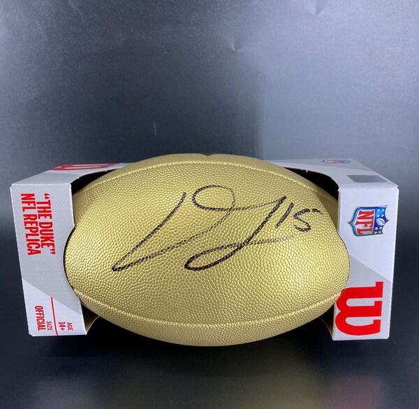 NFL - Vikings Dallas Turner  Signed Gold Composite Football