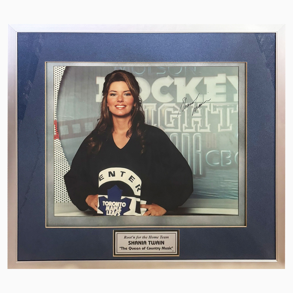 Shania Twain Framed Autographed Hockey Night in Canada 16X20 Photo