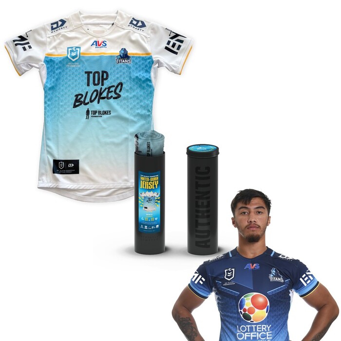 Photo of Klese Haas #13 2025 Gold Coast Titans Top Blokes Foundation Match-Worn Jersey