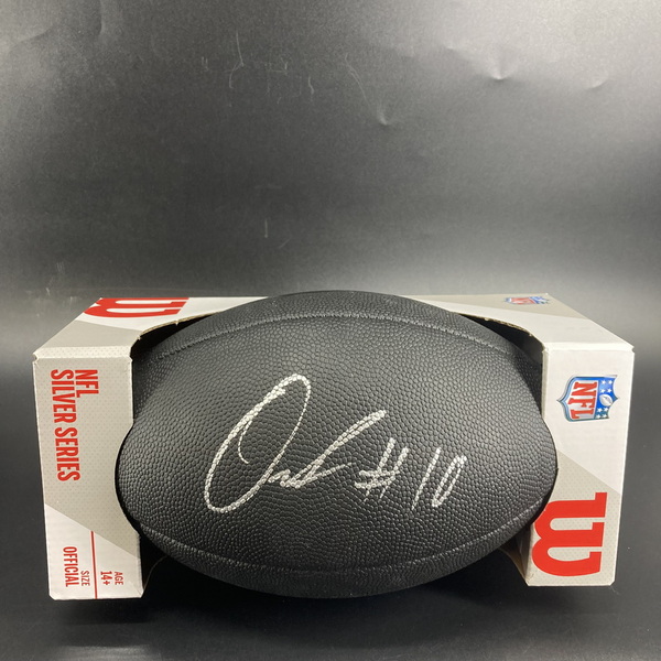 NFL - Browns Quinshon Judkins Signed Black Composite Silver Series Football