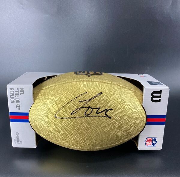 NFL - Bears Colton Loveland Signed Gold Composite Football