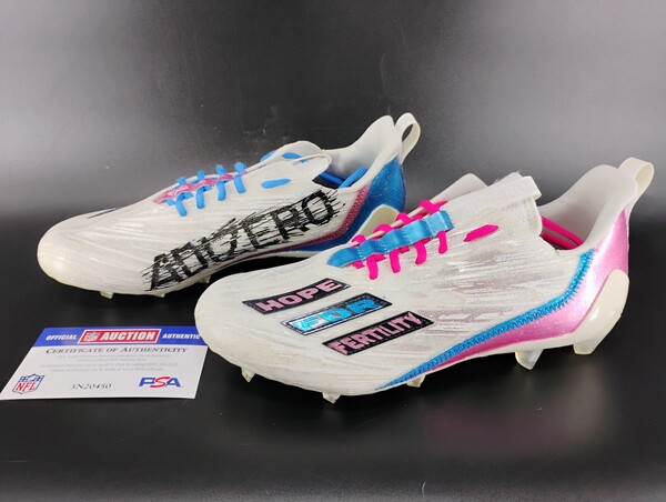 MCMC - Saints Taysom Hill Custom Cleats (2025 Season) Size 12 - Proceeds...