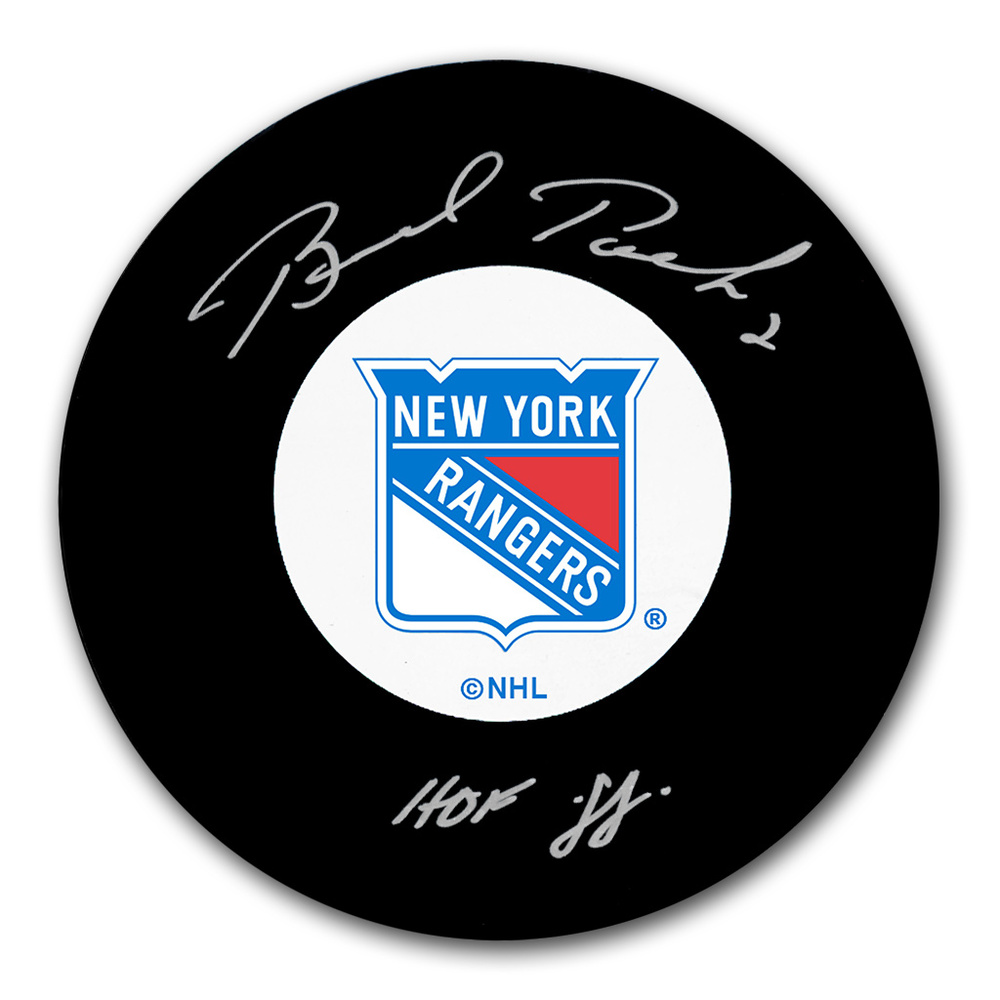 Brad Park Autographed New York Rangers Hockey Puck - HOF 1988