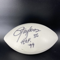 HOF - Giants Lawrence Taylor Signed Panel Ball With HOF 99 inscription