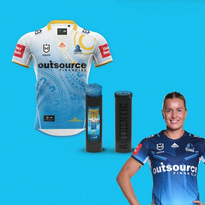 Photo of Lauren Brown #7 2025 Gold Coast Titans Indigenous Jersey 