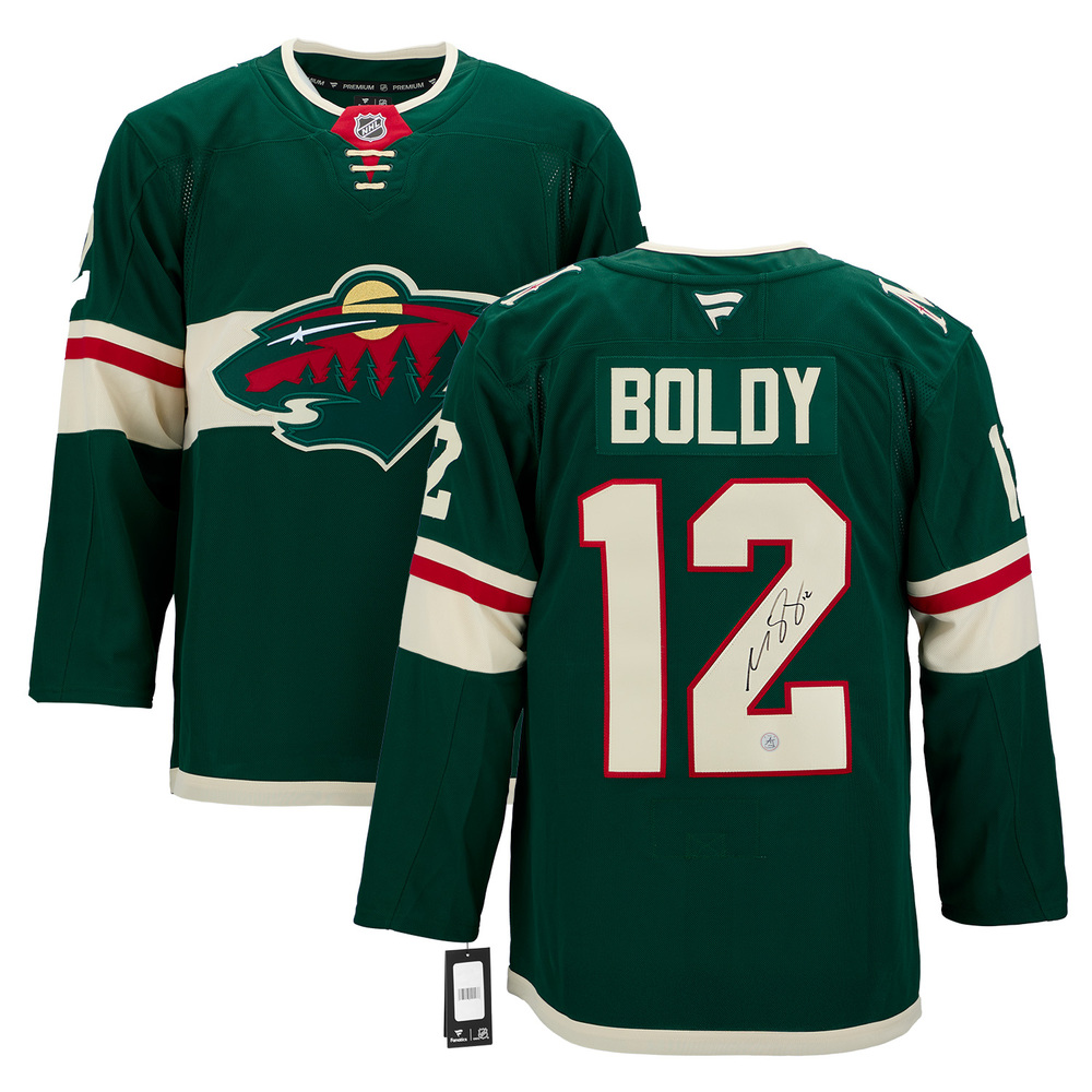 Matt Boldy Autographed Minnesota Wild Fanatics Premium Jersey