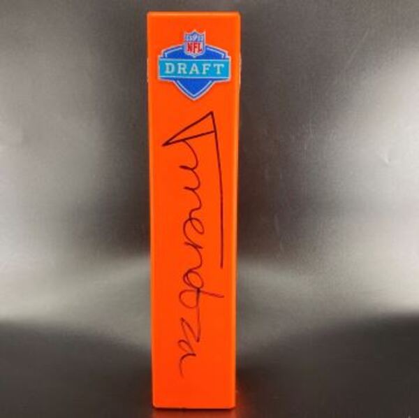 NFL - Raiders Fernando Mendoza Signed Draft Pylon