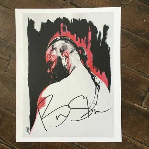 Braun Strowman SIGNED 11 x 14 Rob Schamberger Print