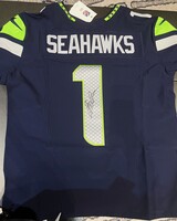 Jalen Milroe signed Seahawks #1 Draft Jersey