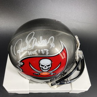 HOF - Buccaneers Ronde Barber Signed Mini Helmet with HOF 23 Inscription