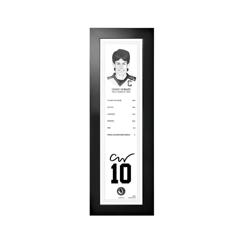 Cindy Curley Autographed Legends Line Honoured Member Stat Frame - Limited Edition 1/3