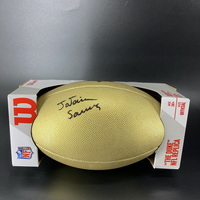 NFL - Panthers Ja'Tavion Sanders Signed Gold Composite Football