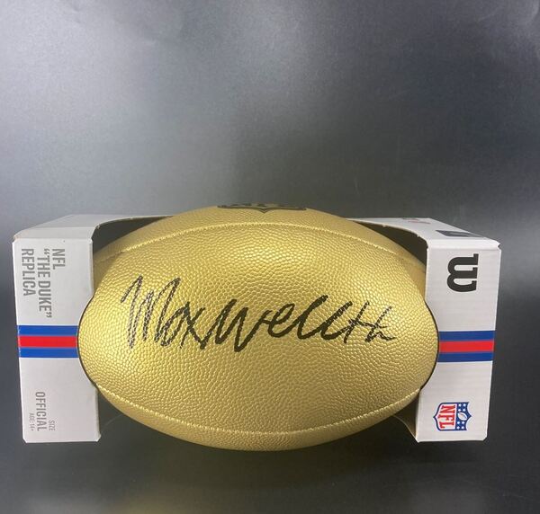 NFL - Bills Maxwell Hairston Signed Gold Composite Football