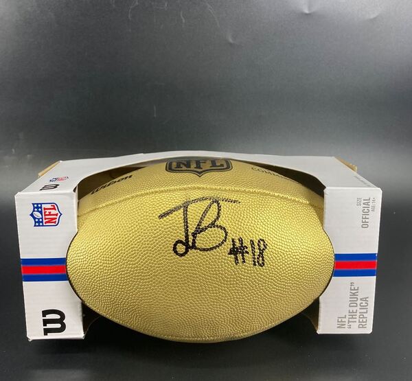 NFL - Raiders Jack Bech Signed Gold Composite Football