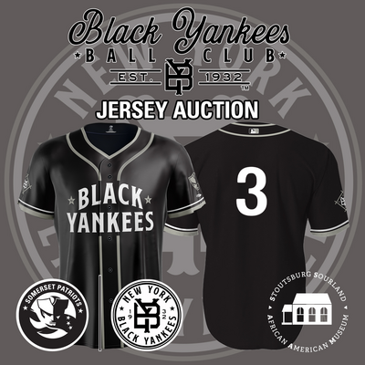 Outfielder Brendan Jones #3, Size 44 (MD), Game-Worn and signed New York Black Yankees Jersey