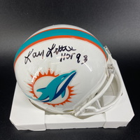 HOF - Dolphins Larry Little Signed Mini Helmet with HOF 93 Inscription