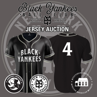 Infielder Dylan Jasso #4, Size 44 (MD), Game-Worn and signed New York Black Yankees Jersey