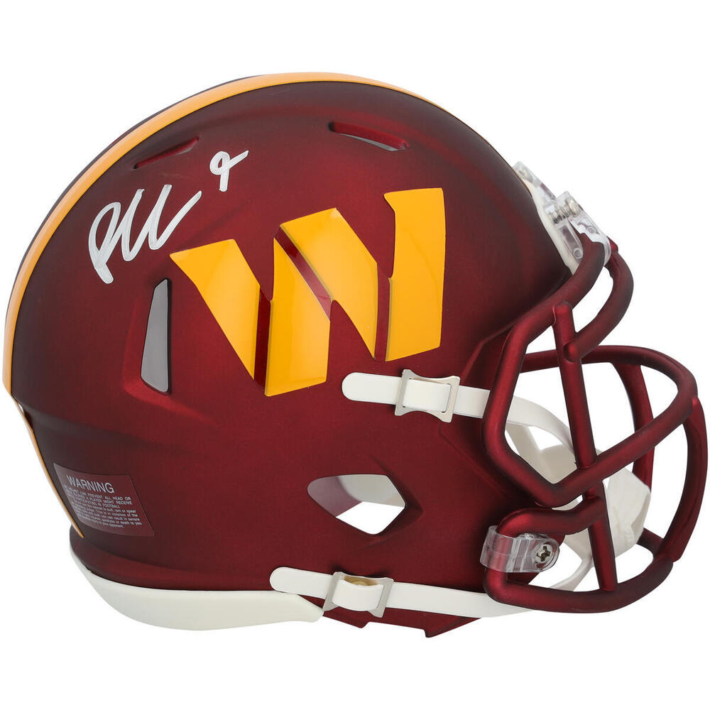 Ryan Leonard Washington Capitals Autographed Washington Commanders Burgundy Mini Helmet 