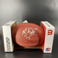 HOF - Patriots Richard Seymour Signed Authentic Football with HOF 22 Ins...