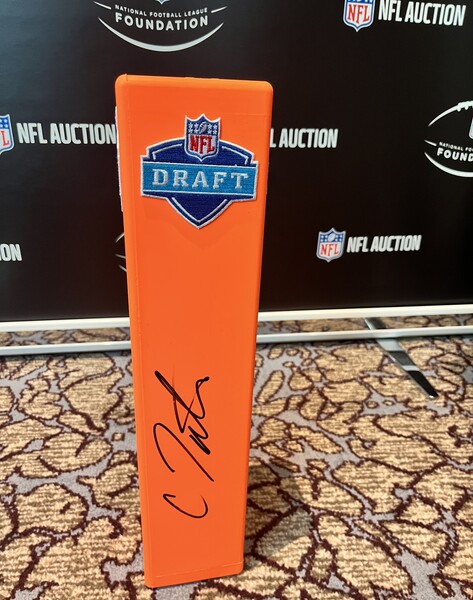 Carnell Tate Autographed NFL Draft Pylon