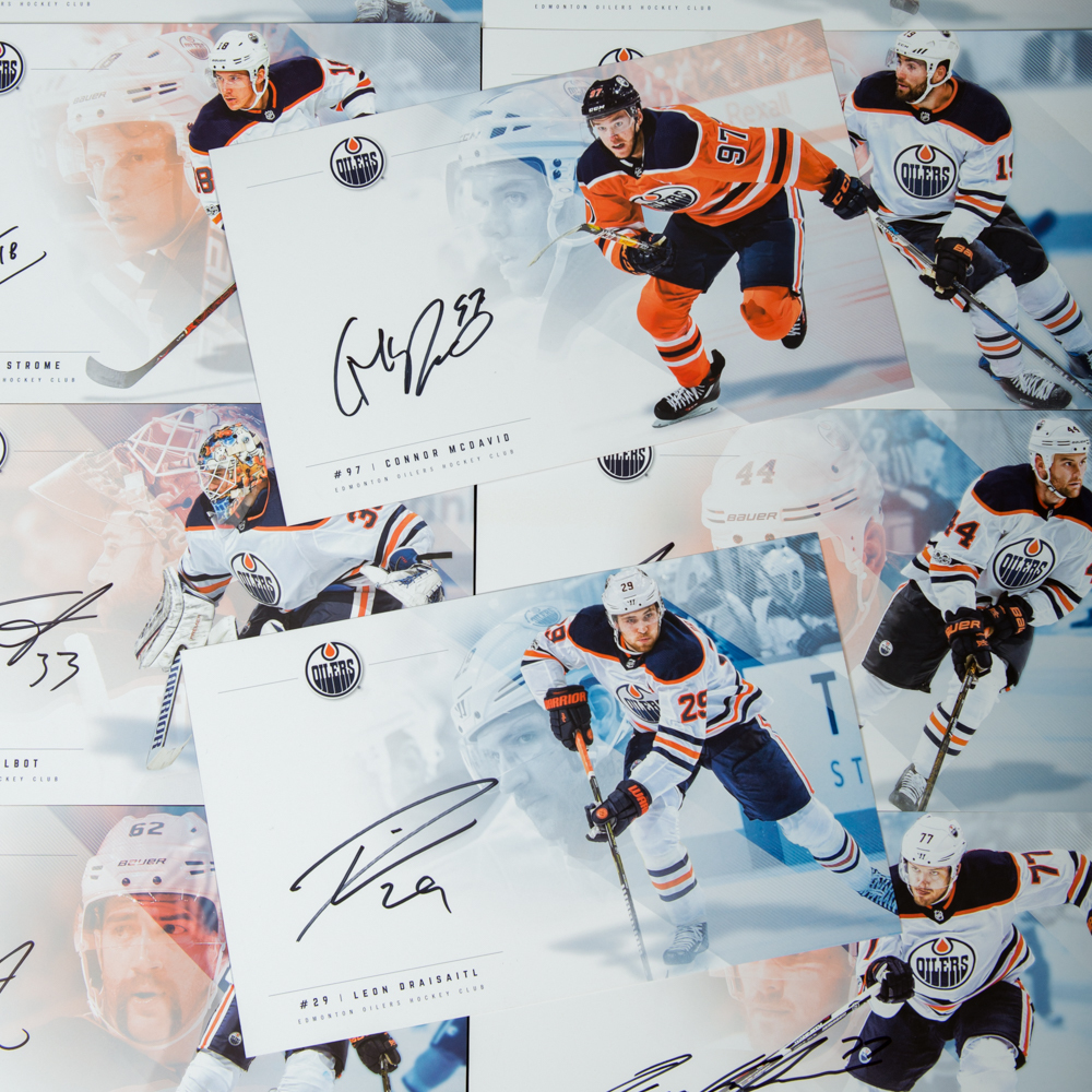 Complete Set of 23 Autographed 201718 Edmonton Oilers TeamIssued