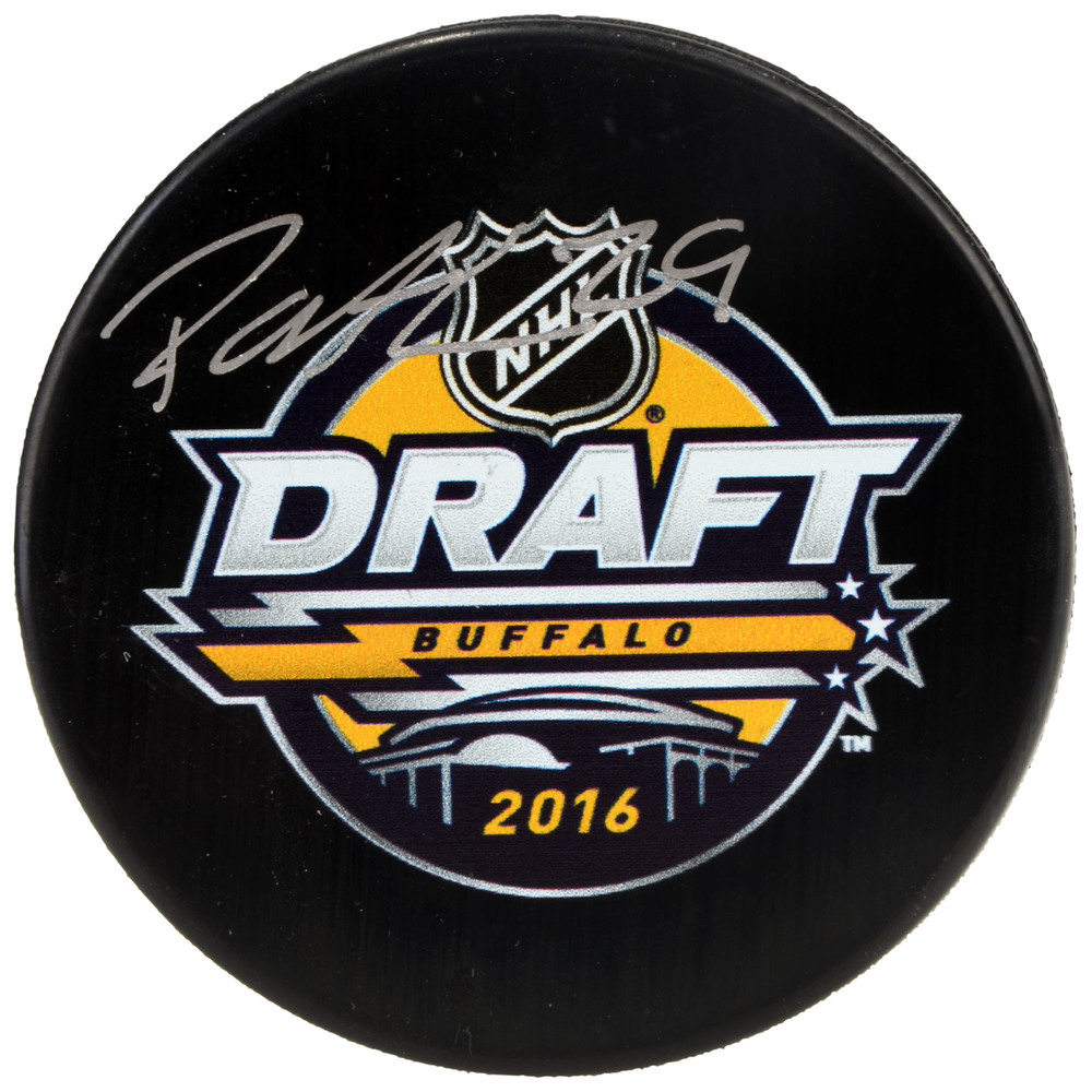 Patrik Laine Winnipeg Jets Autographed 2016 NHL Draft Logo Hockey Puck