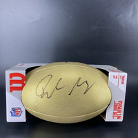 NFL - Patriots  Drake Maye  Signed Gold Composite Football