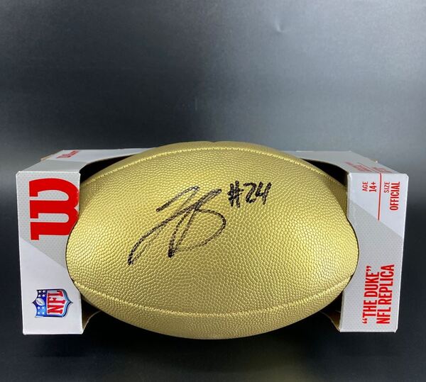 NFL - Panthers Jonathon Brooks Signed Gold Composite Football