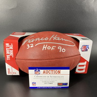 HOF - Steelers Franco Harris Signed Authentic Football with "HOF 90...