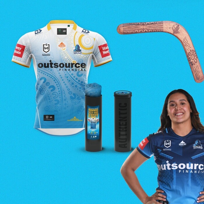 Photo of NRLW #15 2025 Gold Coast Titans Indigenous Jersey
