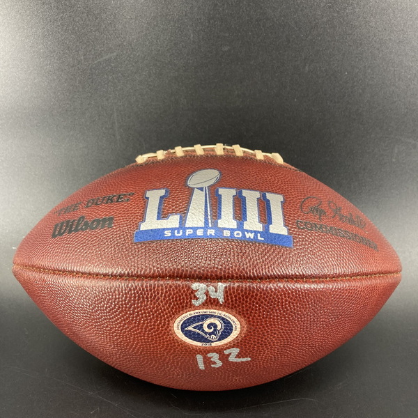 NFL - Super Bowl LIII Game Used Football Rams Offense/Patriots Defense (...