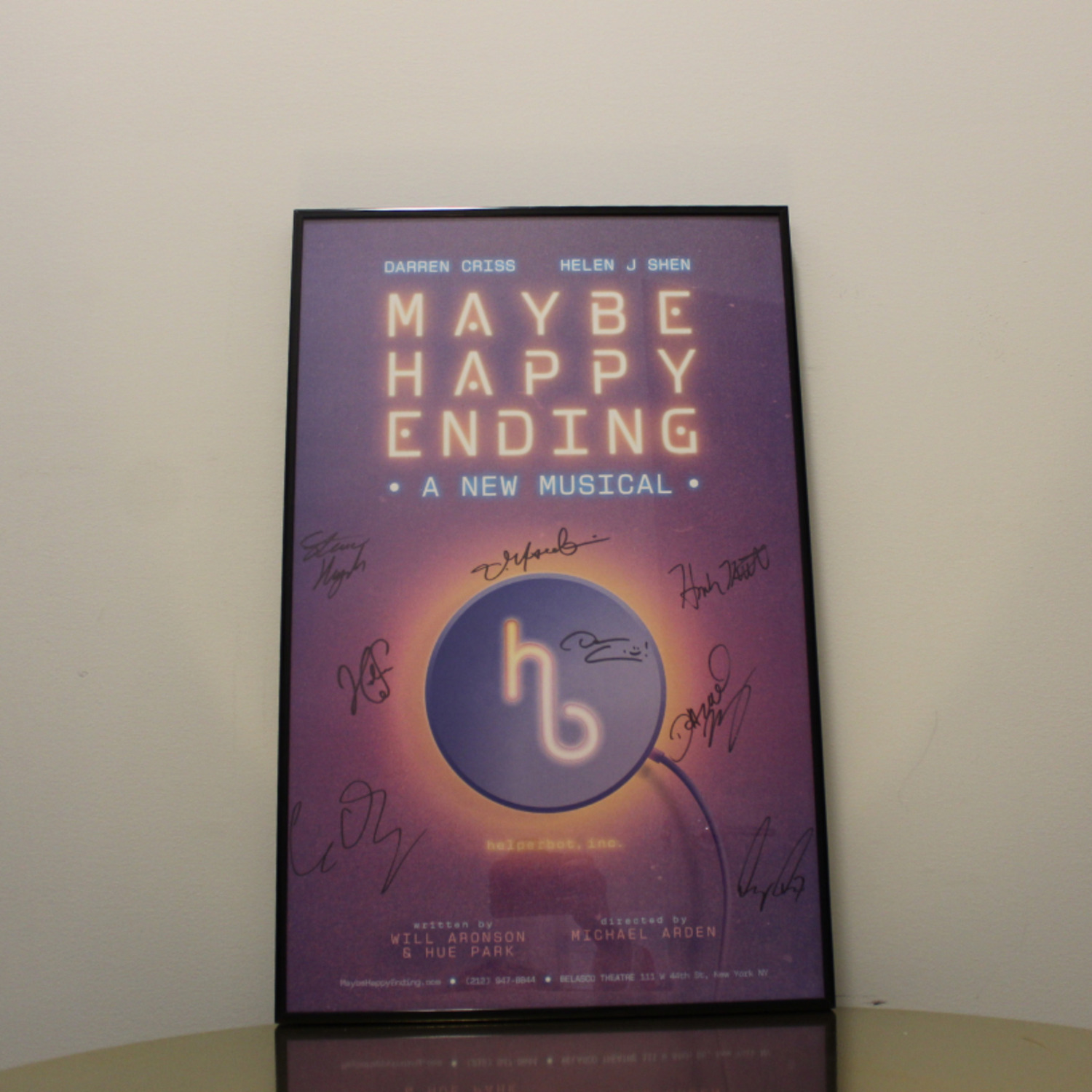 Photo of Maybe Happy Ending Original Window Card Autographed by Darren Criss and Helen J. Shen