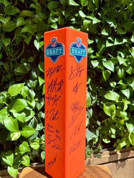 NFL Draft Pylon signed by over 10 Top Prospects Including - Jeremiyah Lo...