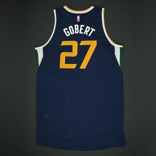 Rudy Gobert - Utah Jazz - Navy Playoffs Game-Worn Jersey - 2016-17 Season | NBA Auctions