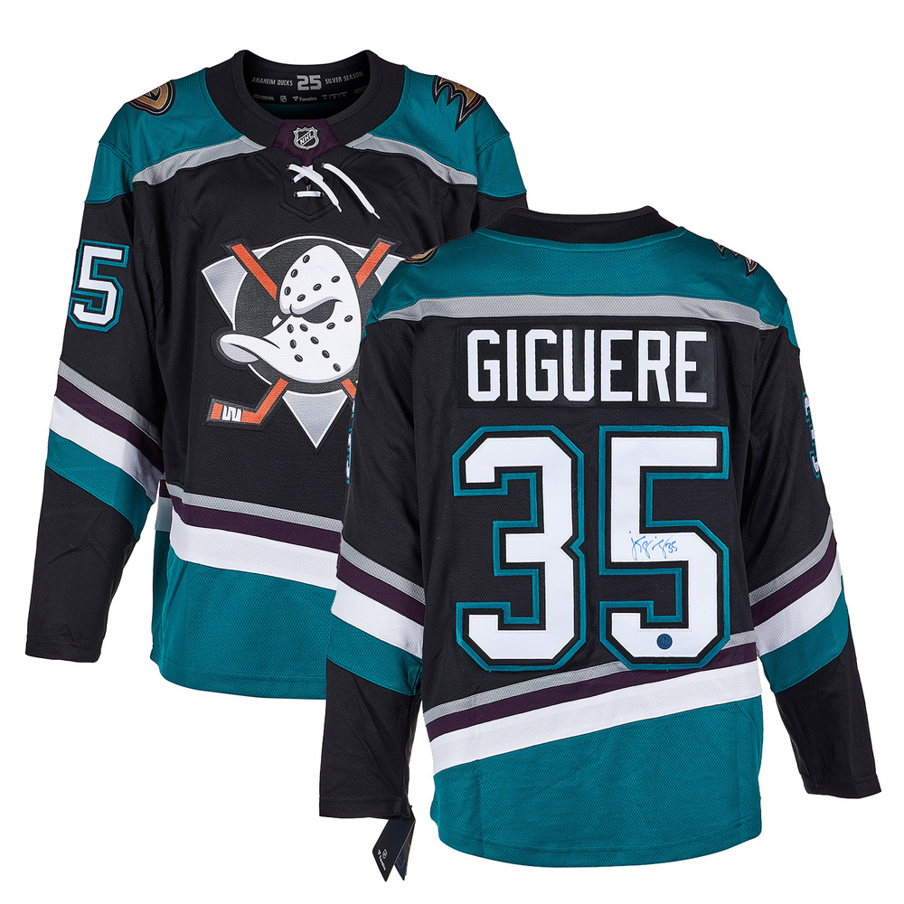 JS Giguere Signed Anaheim Ducks Throwback Breakaway Jersey