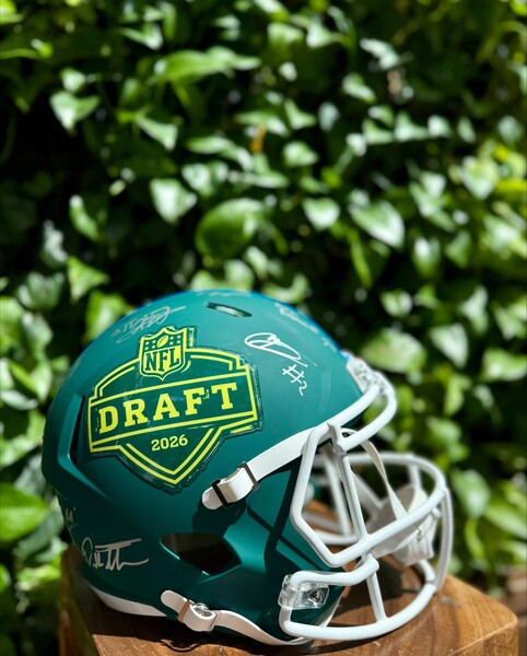 2026 NFL Draft Replica Helmet signed by over 10 Top Prospects Including ...