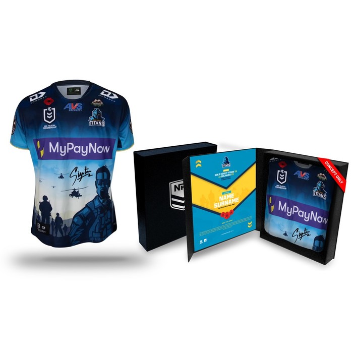 Tino Fa'asuamaleaui Gold Coast Titans ANZAC Round Signed Player Jersey 