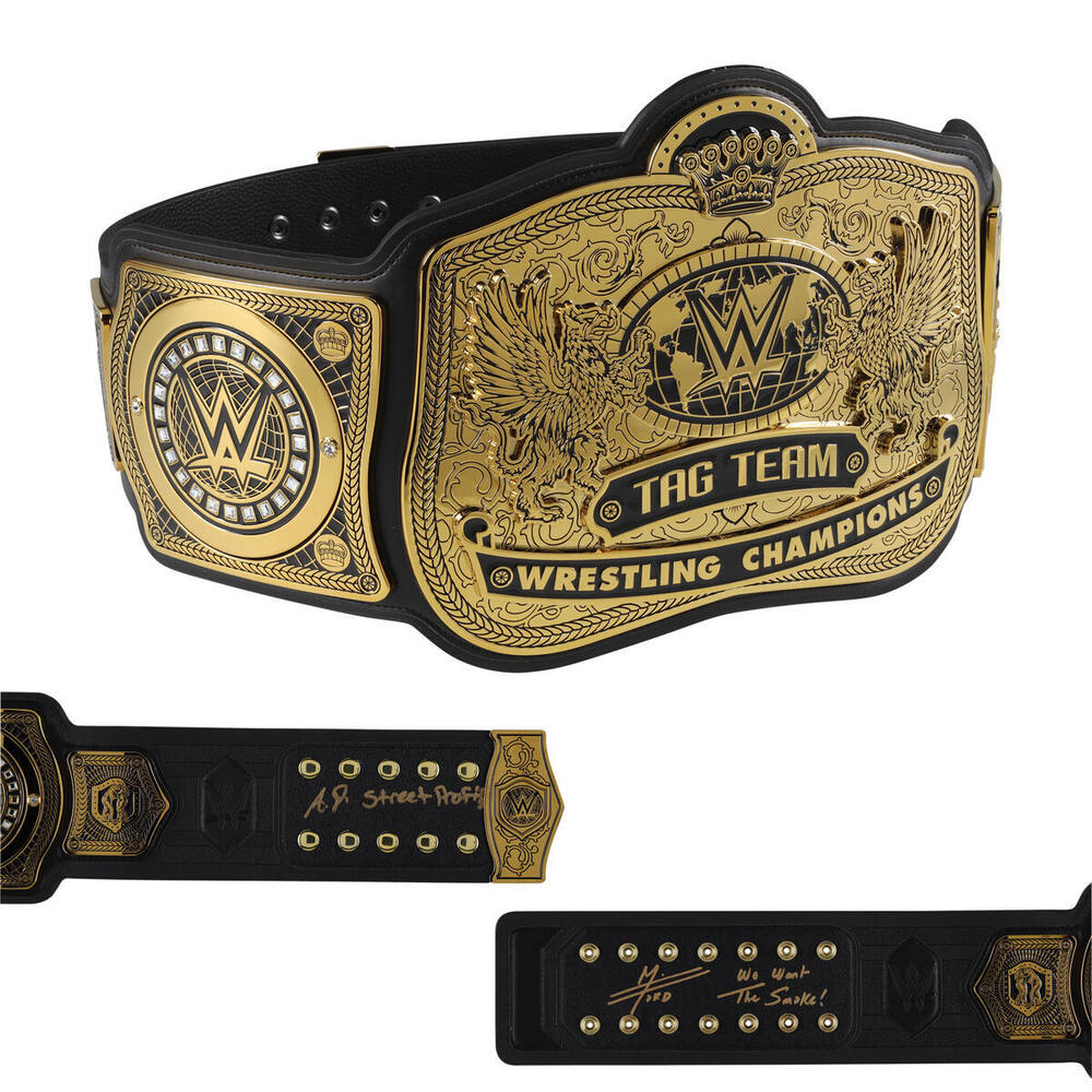 Street Profits Autographed WWE Tag Team Championship Replica Title Belt with Multiple Inscriptions