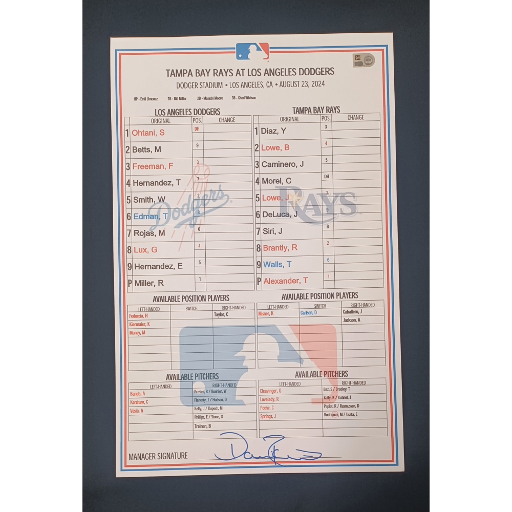 Replica Lineup Card 2024 Replica Lineup Card - Ohtani Walk-off Grand Slam to enter 40/40 ...