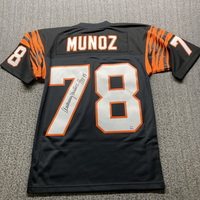 HOF - Bengals Anthony Munoz Signed Mitchell and Ness Jersey with HOF 98 ...