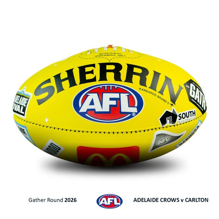 Photo of Adelaide Crows v Carlton 2026 Gather Round Match-Used Football