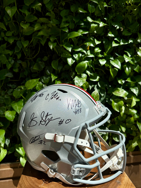 Ohio State Replica Helmet - Signed by 2026 Draft Prospects Arvell Reese,...