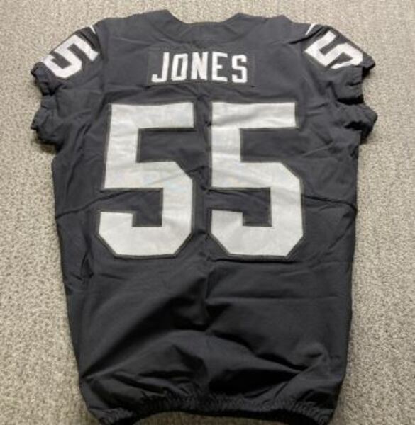 STS - Raiders Chandler Jones Game Used Jersey (12/18/22) Size 44 (Washed...