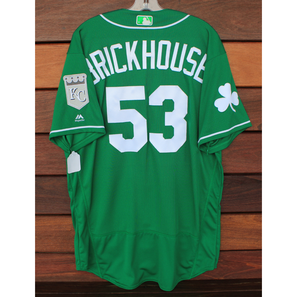 Team-Issued St. Patrick's Day Jersey: Bryan Brickhouse (Size - 48) | Kansas City Royals Auctions