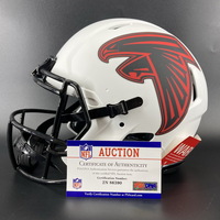 Red Cross - Falcons Desmond Ridder signed lunar eclipse helmet