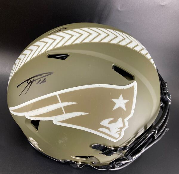 NFL - Patriots Ja'Lynn Polk Signed Authentic STS Helmet