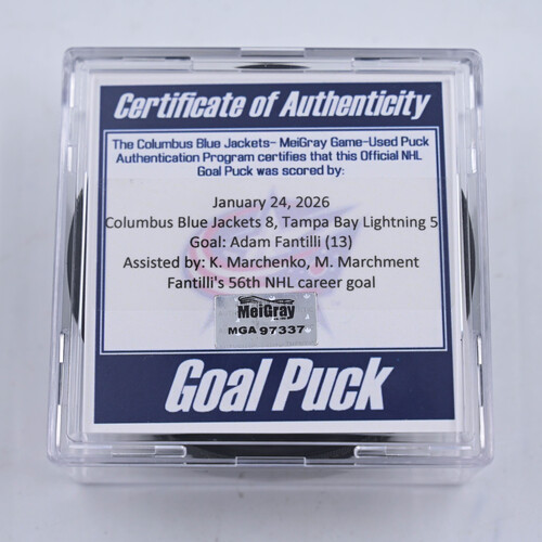 Image of Fantilli, Adam - Columbus Blue Jackets - January 24, 2026 vs. Tampa Bay Lightning (Blue Jackets' 25th Anniversary Logo)
