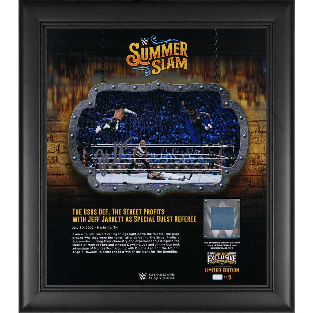 Limited Edition of 5: The Usos Autographed Framed SummerSlam Collage 2022