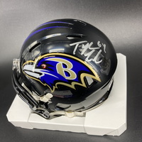 NFL - Ravens Tyler Linderbaum Signed Mini Helmet