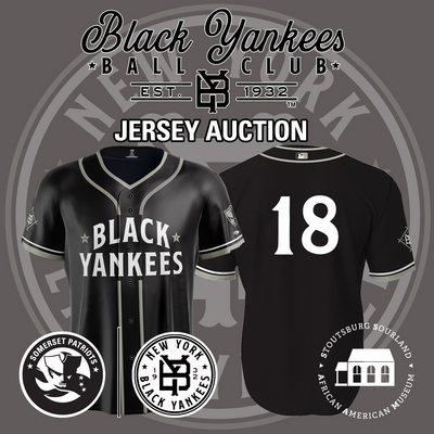 Catcher Manuel Palencia #18, Size 46 (LG), Game-Worn and signed New York Black Yankees Jersey